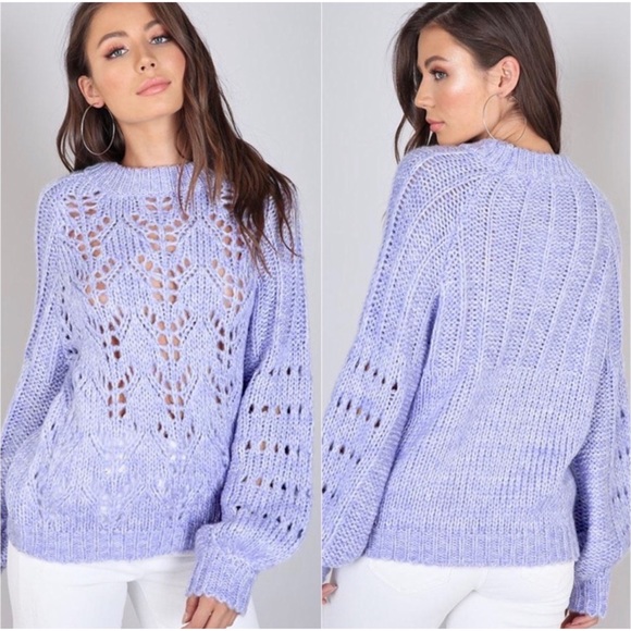 Blossom Boutique Sweaters - 1 LEFT! Lavender Knitted Eyelet Gorgeous Cozy Soft Women's Fall Sweater